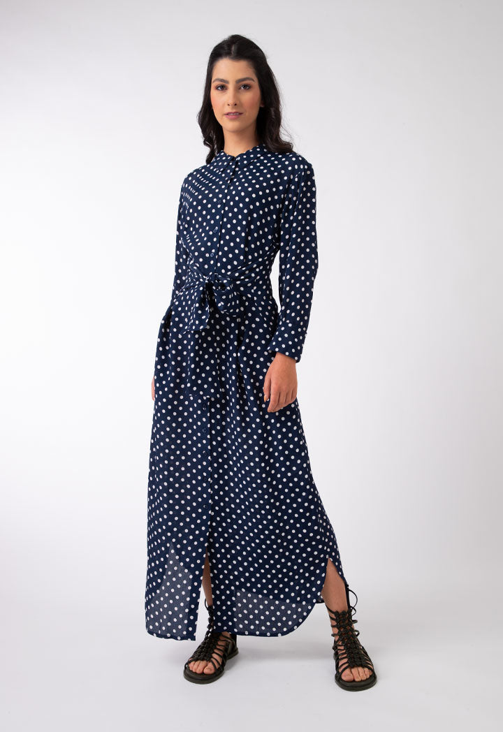 Polka Print Shirt Dress