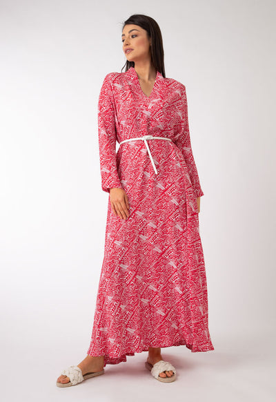 Printed Crepe Maxi Dress