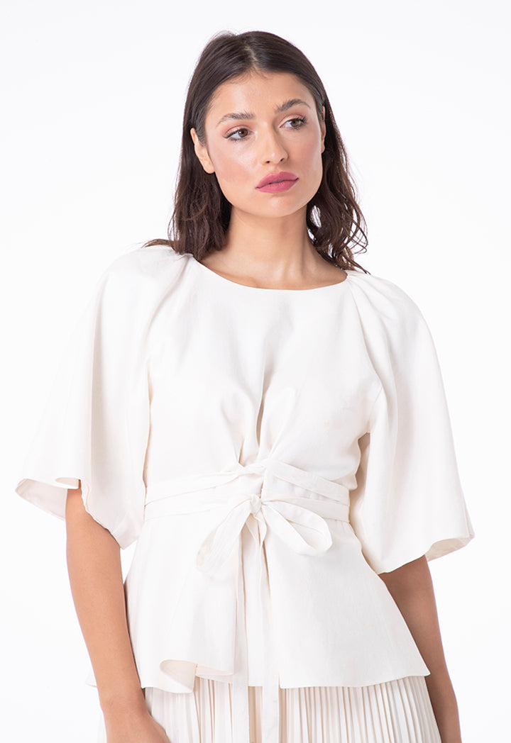 Cape Sleeve Peplum Blouse