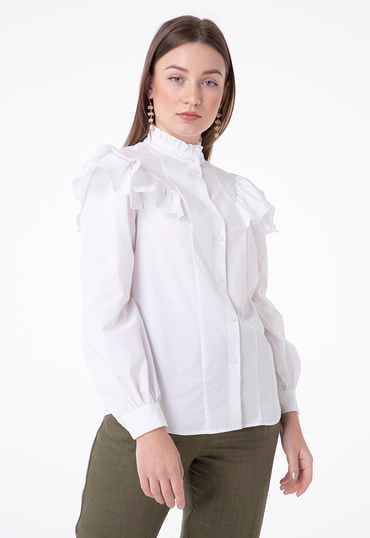 Ruffle Shoulder Shirt