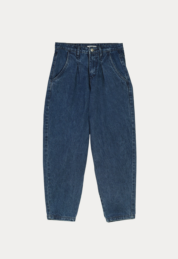 Semi Baggy Denim Solid Pants