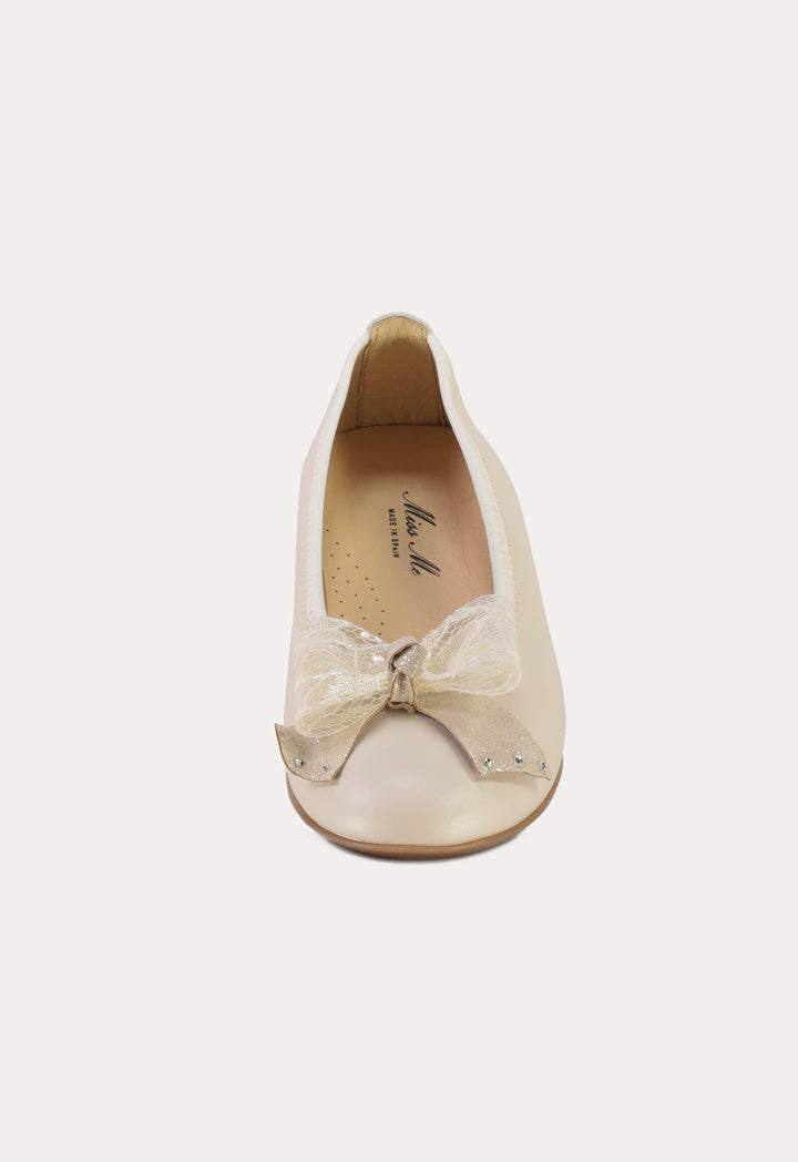 Laced Bow Flat Ballerina Shoes