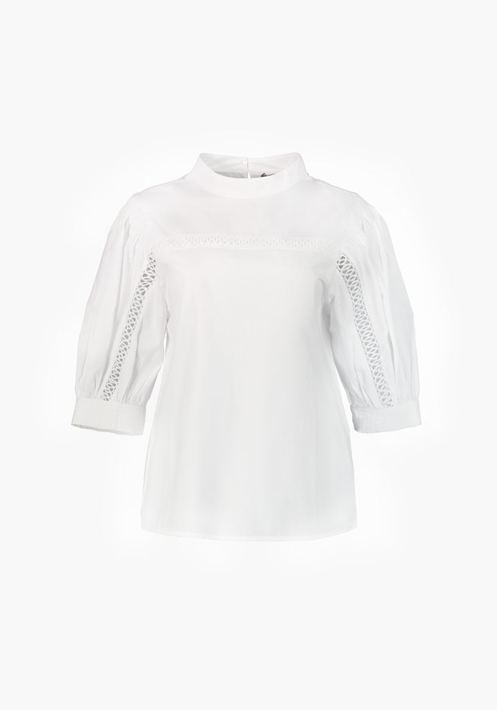 Balloon Sleeves White Blouse