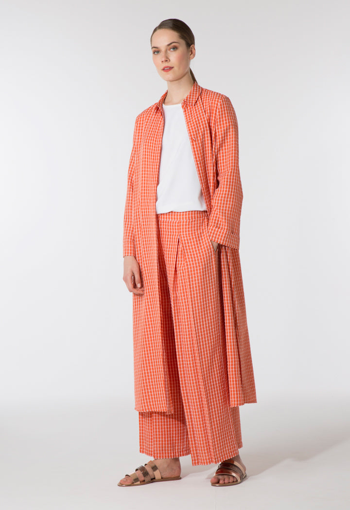 Checks Collar Maxi Dress