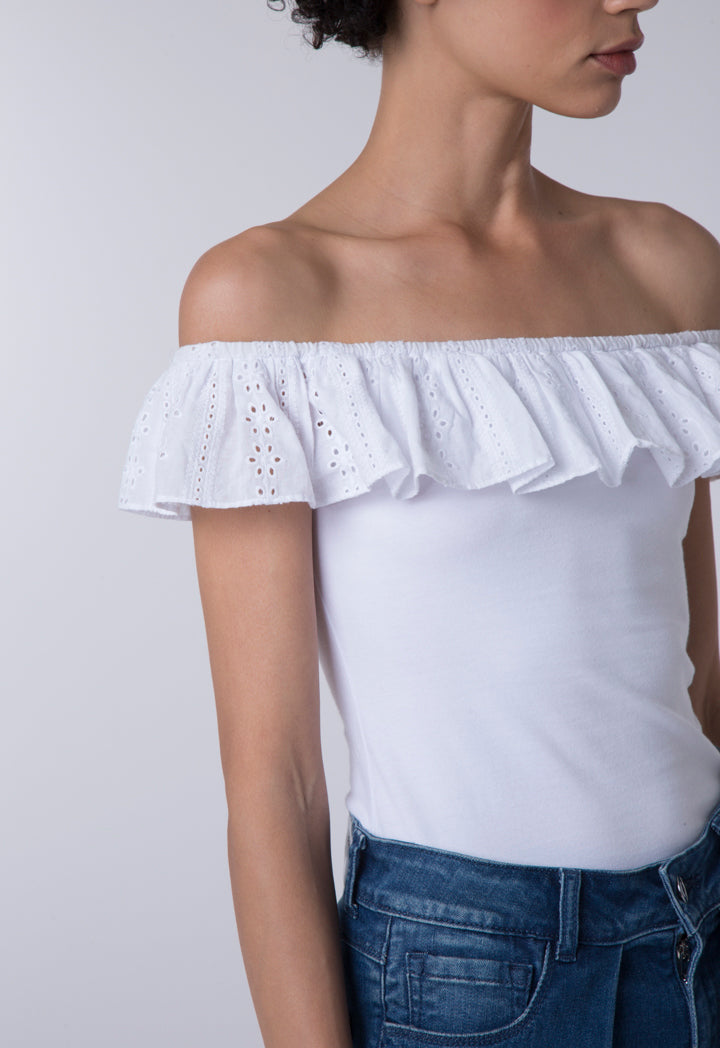 Frill Off Shoulder Bodysuit