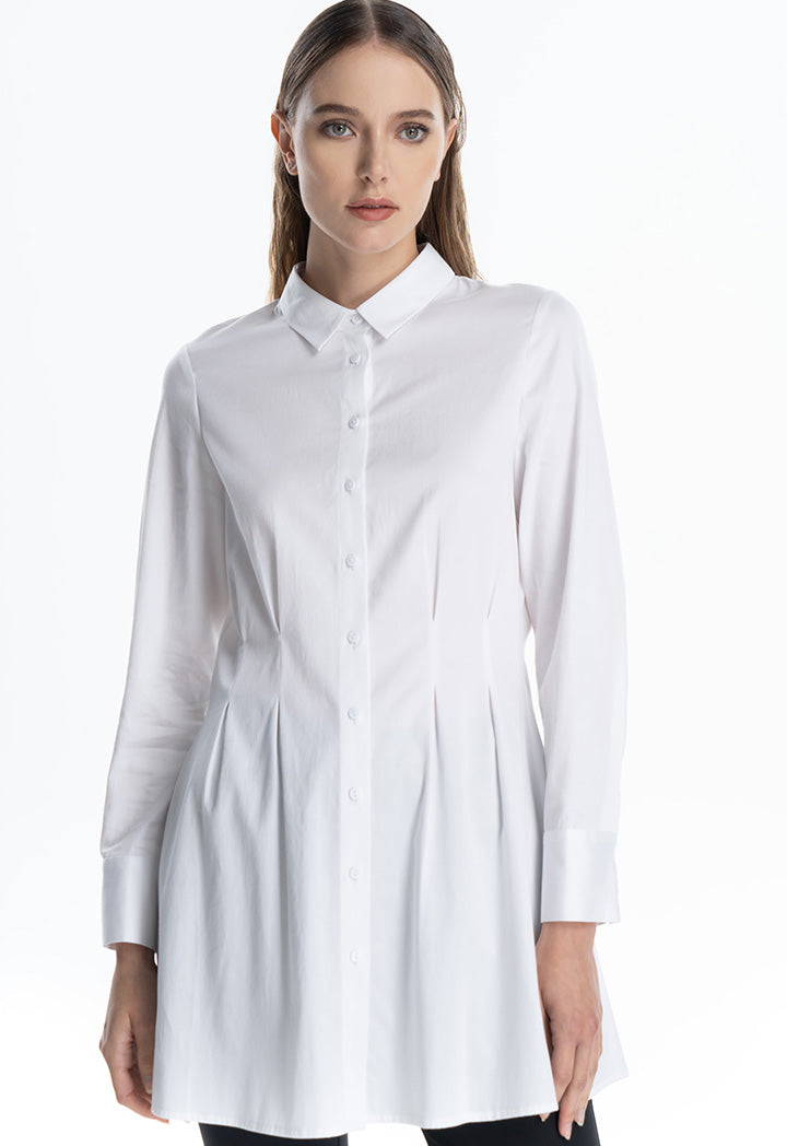 Hourglass Fit Solid Midi Shirt Dress