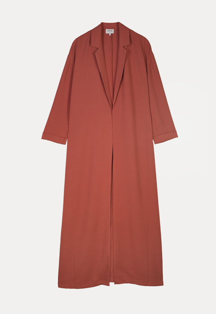 Notched Solid Open Maxi Abaya