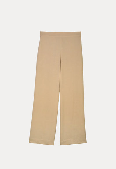 High Rise Textured Straight Leg Trouser