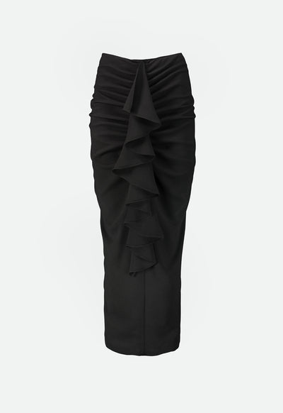 Ruffle Front Pencil Skirt