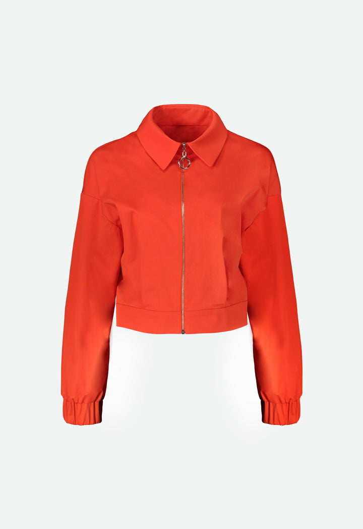 Zip-Front Collared Shirt