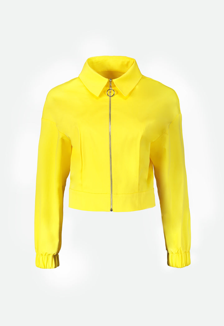 Zip-Front Collared Shirt