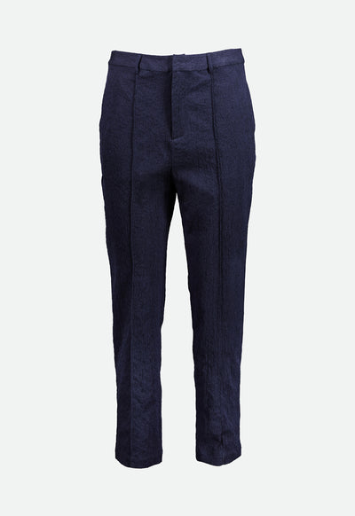 Navy Textured Trouser - Fresqa