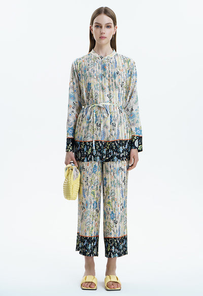 Multi Print Pleated Culottes