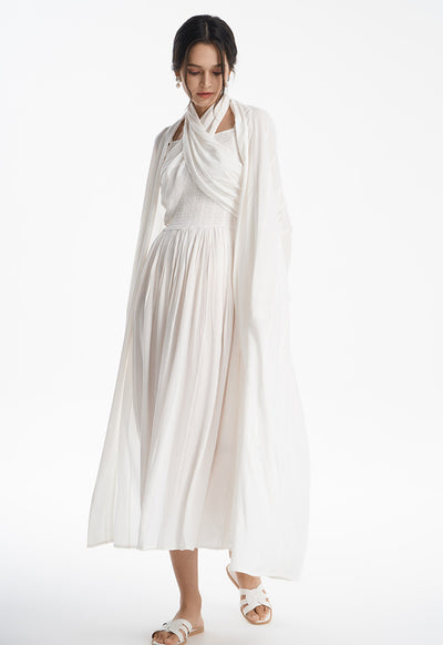 Embroider Striped Open Maxi Abaya