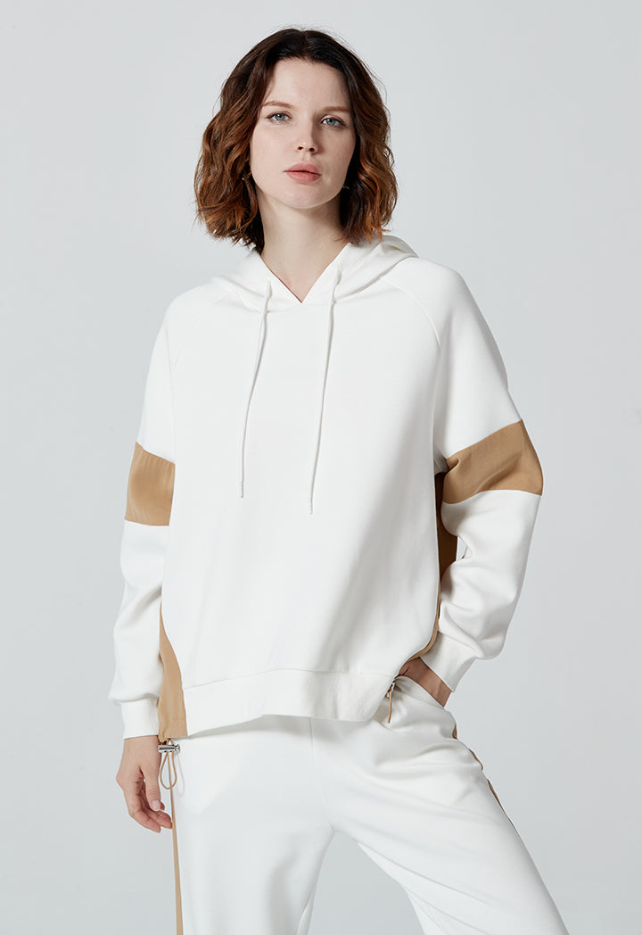 Contrast Color Block Jersey Blouse