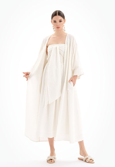 Maxi Textured Open Front Kimono - Ramadan Style