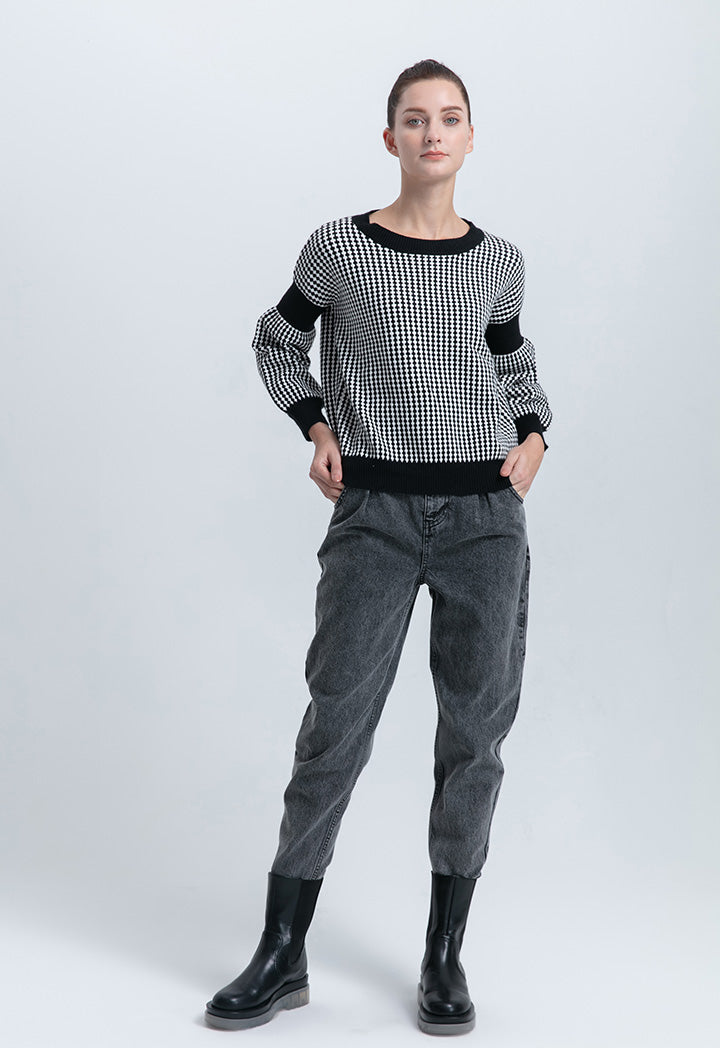 Solid Semi Baggy Denim Pants