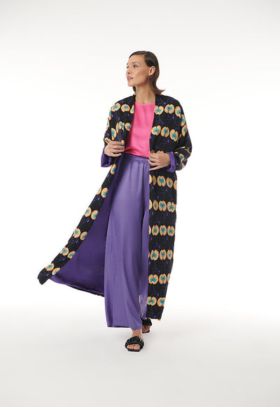 All Over Printed Multicolored Open Abaya