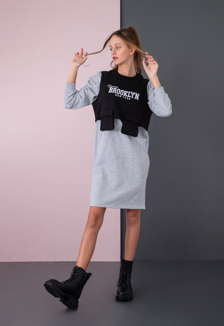 Embroidered Sleeveless Top And Dress Set