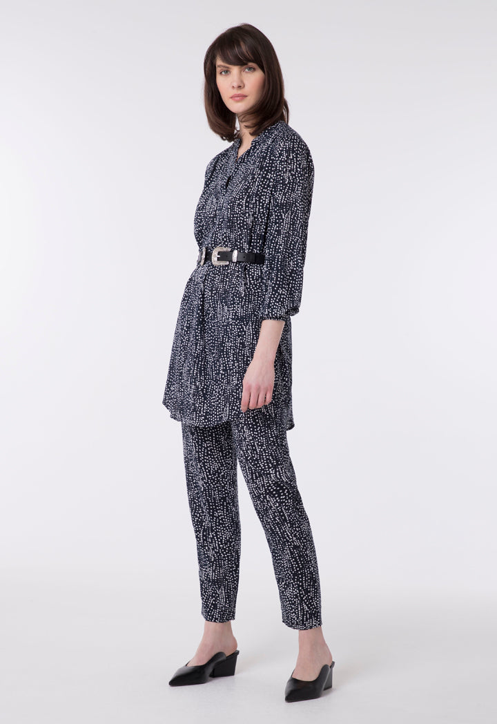 Polka Dot Print Pegged Trouser