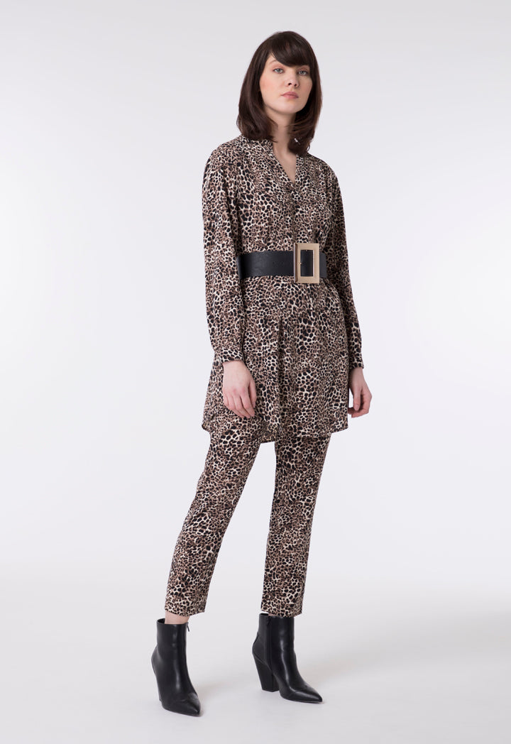 Printed Gathered Waist Trouser