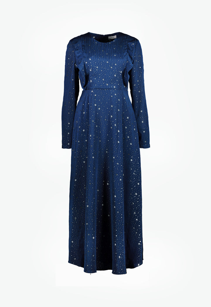 Studded Crepe Frill Dress