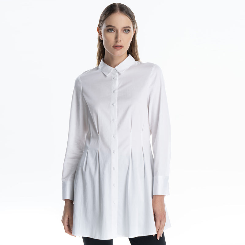 Hourglass Fit Solid Midi Shirt Dress