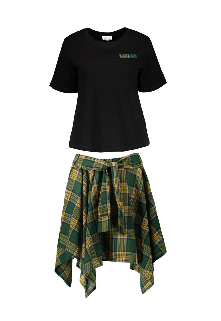Checkered Skirt Combo
