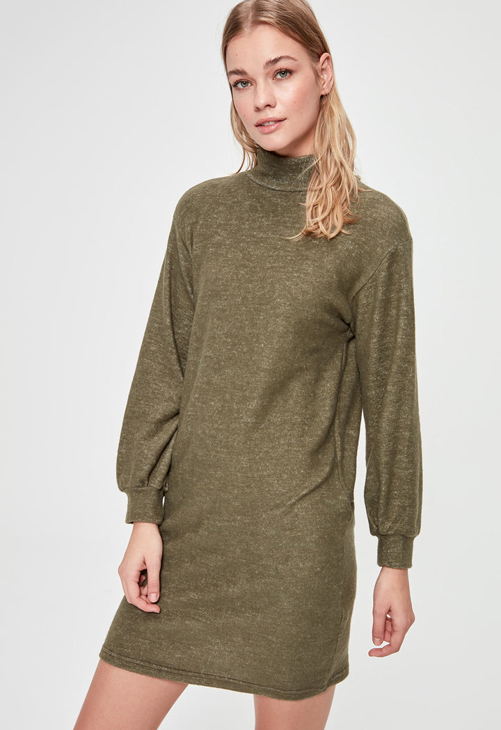 Soft Textured Turtleneck Night Dress - Fresqa