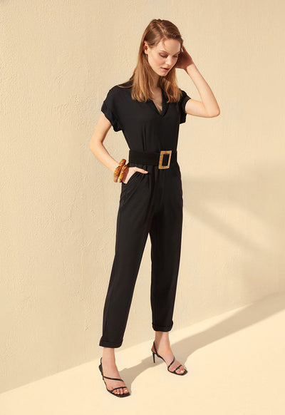 Dusty Rose Binding Jumpsuit - Fresqa