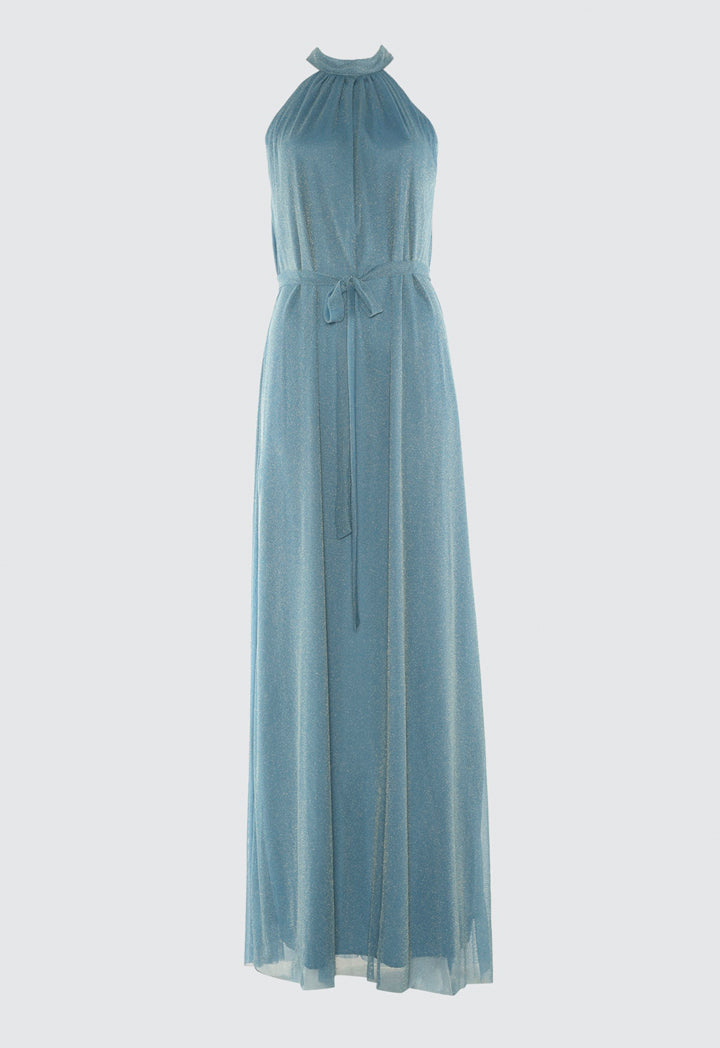 Chiffon Shimmer Halter Dress