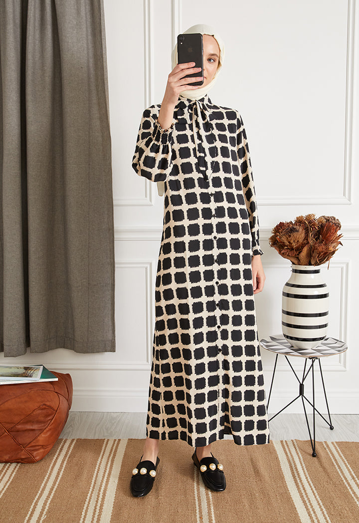 Geometric Printed Dress - Fresqa