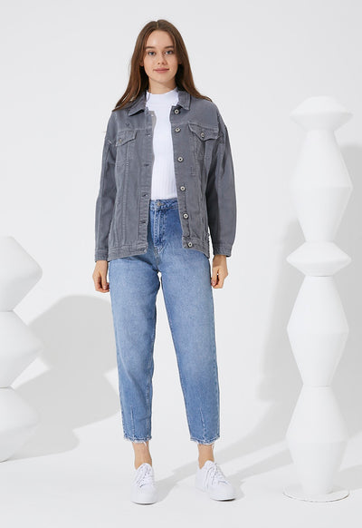 Solid Denim Jacket - Fresqa