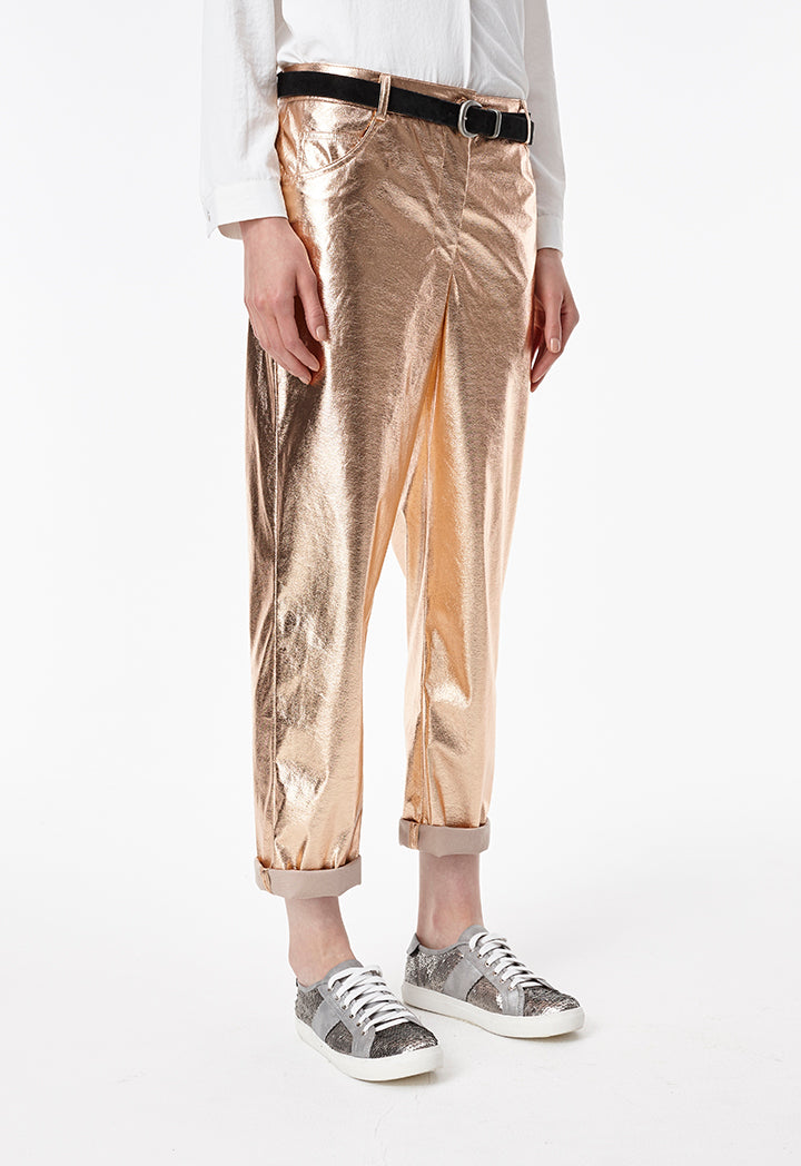 Metallic Coated Pants - Fresqa