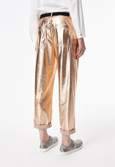 Metallic Coated Pants - Fresqa