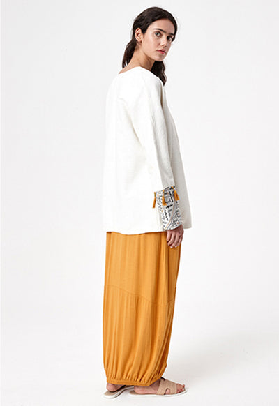 Off White Ethnic Jacket - Fresqa