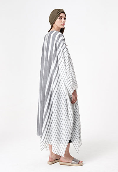 Stripes Grey Abaya - Fresqa