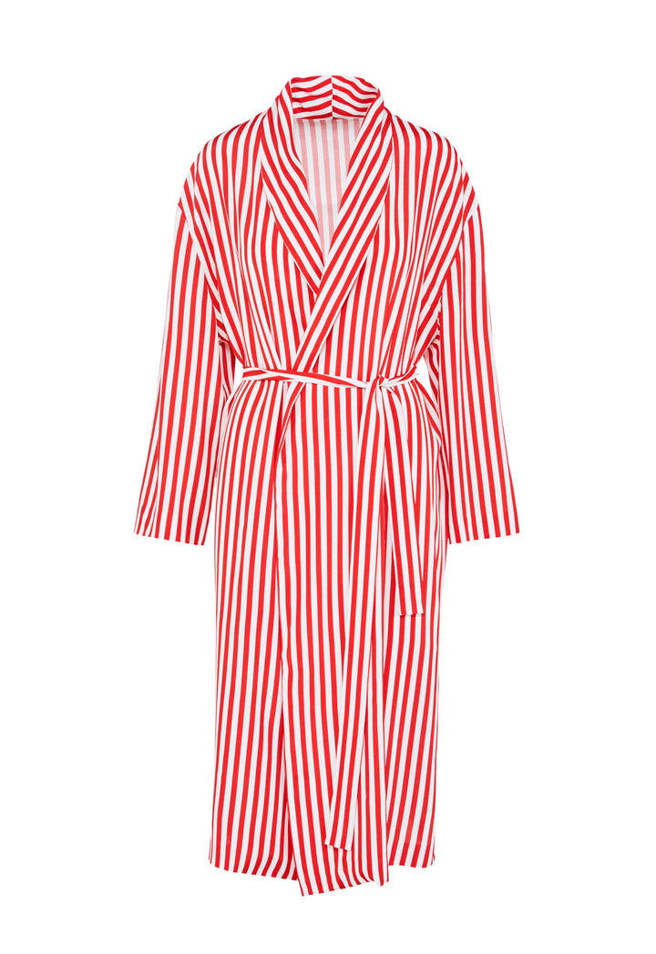 Stripe Lace Tie Outerwear - Fresqa