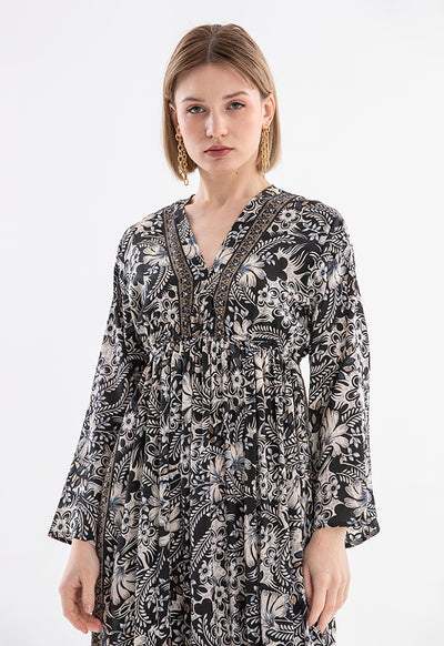 Multi Print Paisley Dress