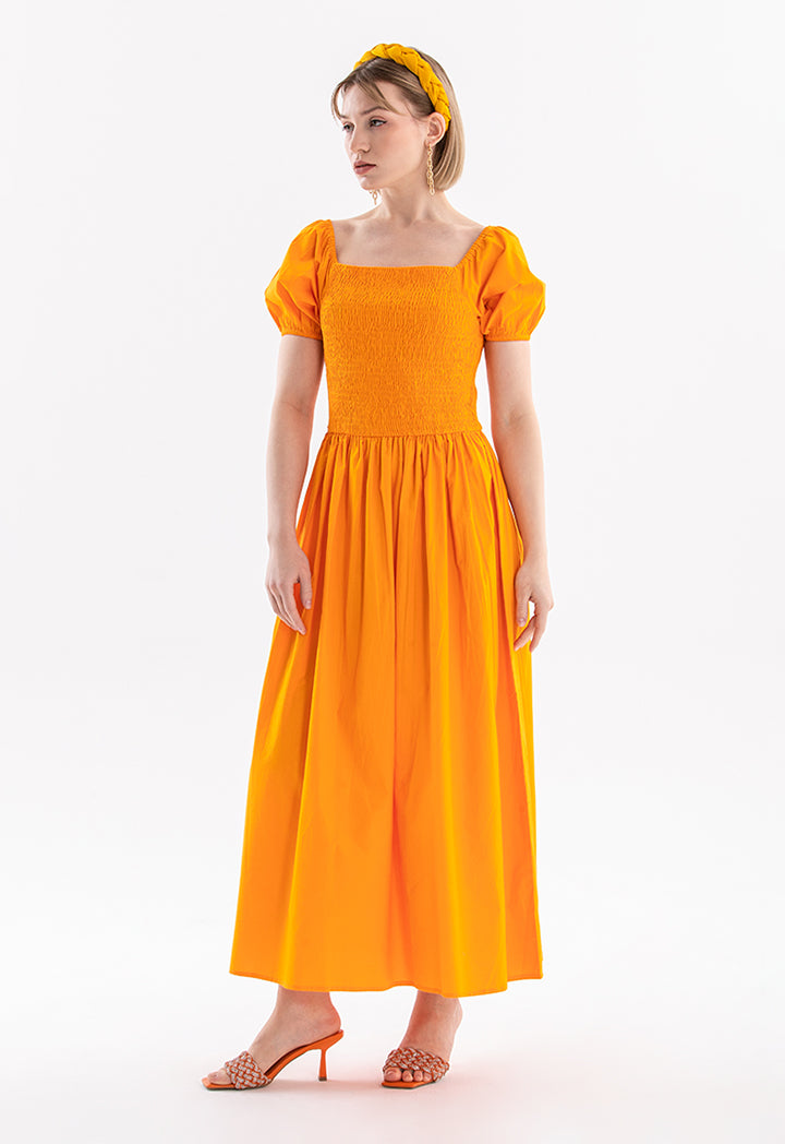 Oval Sleeves Maxi Dress