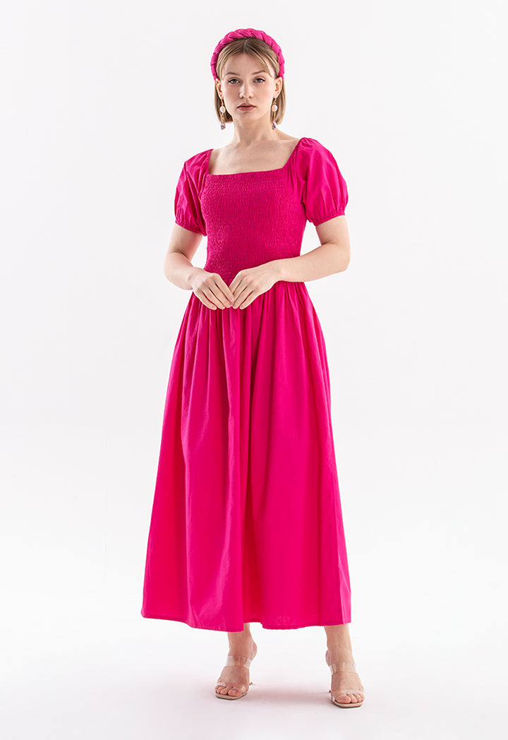 Oval Sleeves Maxi Dress