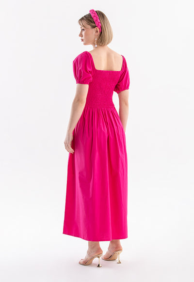 Oval Sleeves Maxi Dress