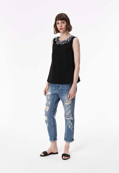 Sleeveless Sequins Top - Fresqa