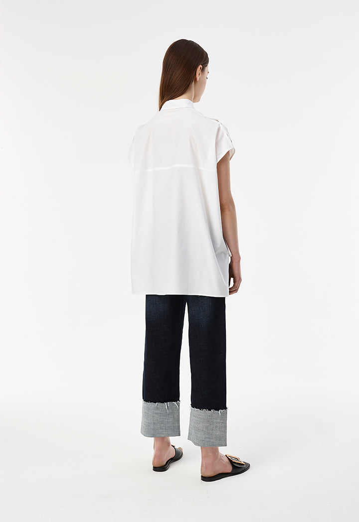 Square Button Blouse