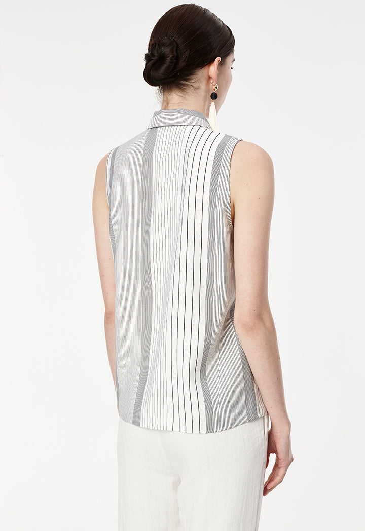 Collared Sleeveless Shirt