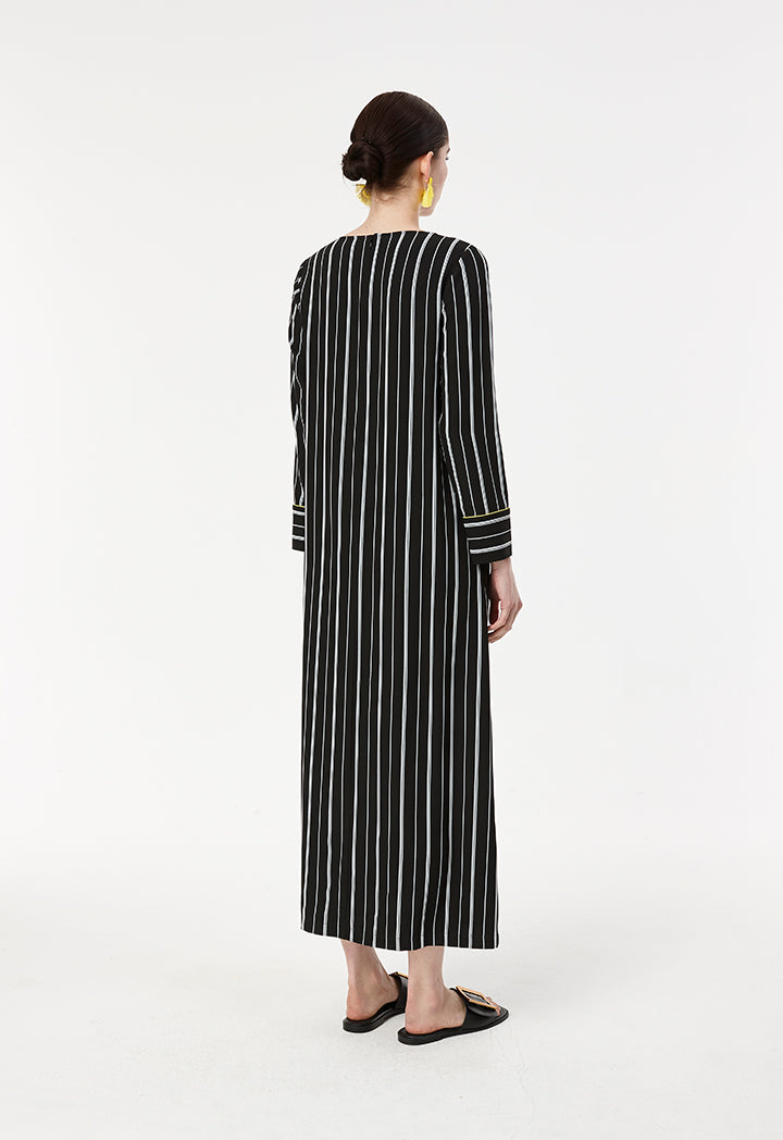 Mixed Stripes Long Dress