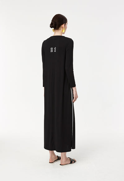 Rib-Edge Jersey Dress