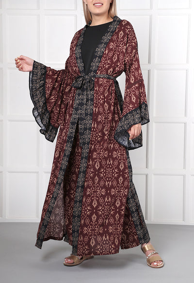 Geometric Print Maxi Abaya