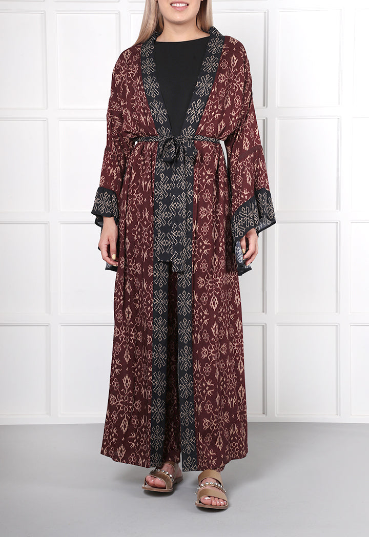 Geometric Print Maxi Abaya