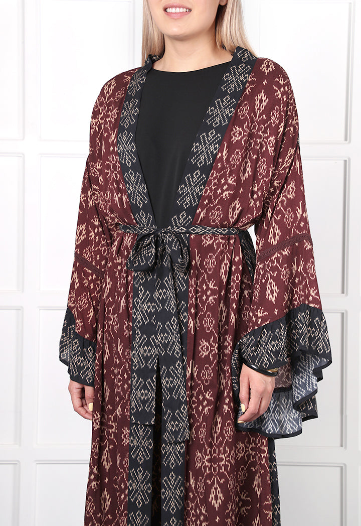 Geometric Print Maxi Abaya